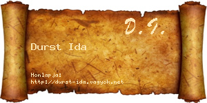 Durst Ida névjegykártya